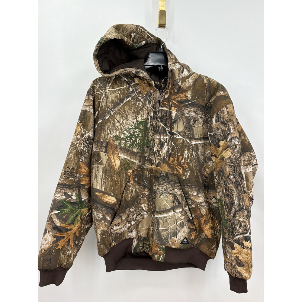 Ridgecut Toughwear Mens XL Realtree Edge Camo Hooded Work Jacket TRJ51EDG